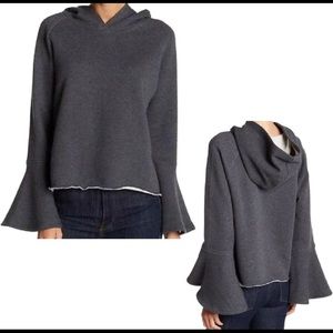 MELROSE and MARKET BELL SLEEVE CROPPED HOODIE SWEATSHIRT
